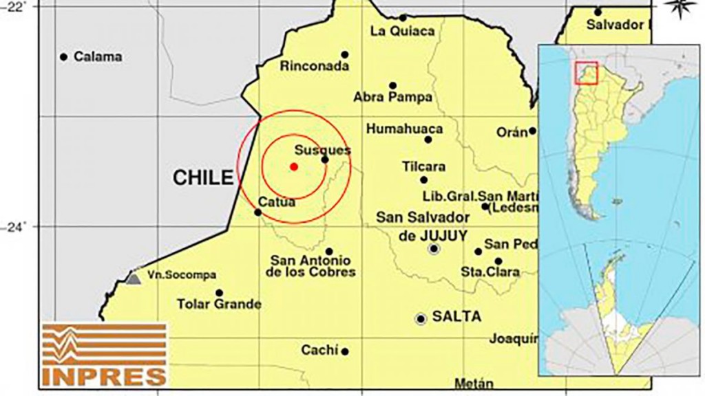  Jujuy registró un sismo de 6,4 en la escala de Richter que también se sintió en Chile 